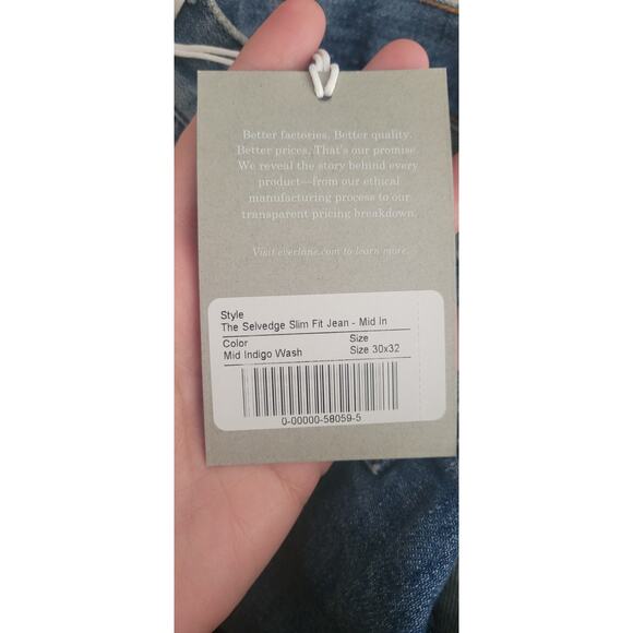 Everlane The Selvedge Slim-Fit Jean Size 30x32 Retail $148 - Picture 7 of 8